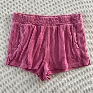 Aerie pink terry cloth shorts with thick elastic waistband and pockets xl